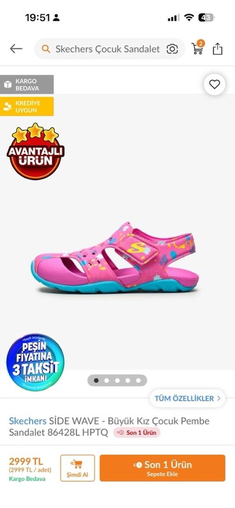skechers kız çocuk sandalet - 4