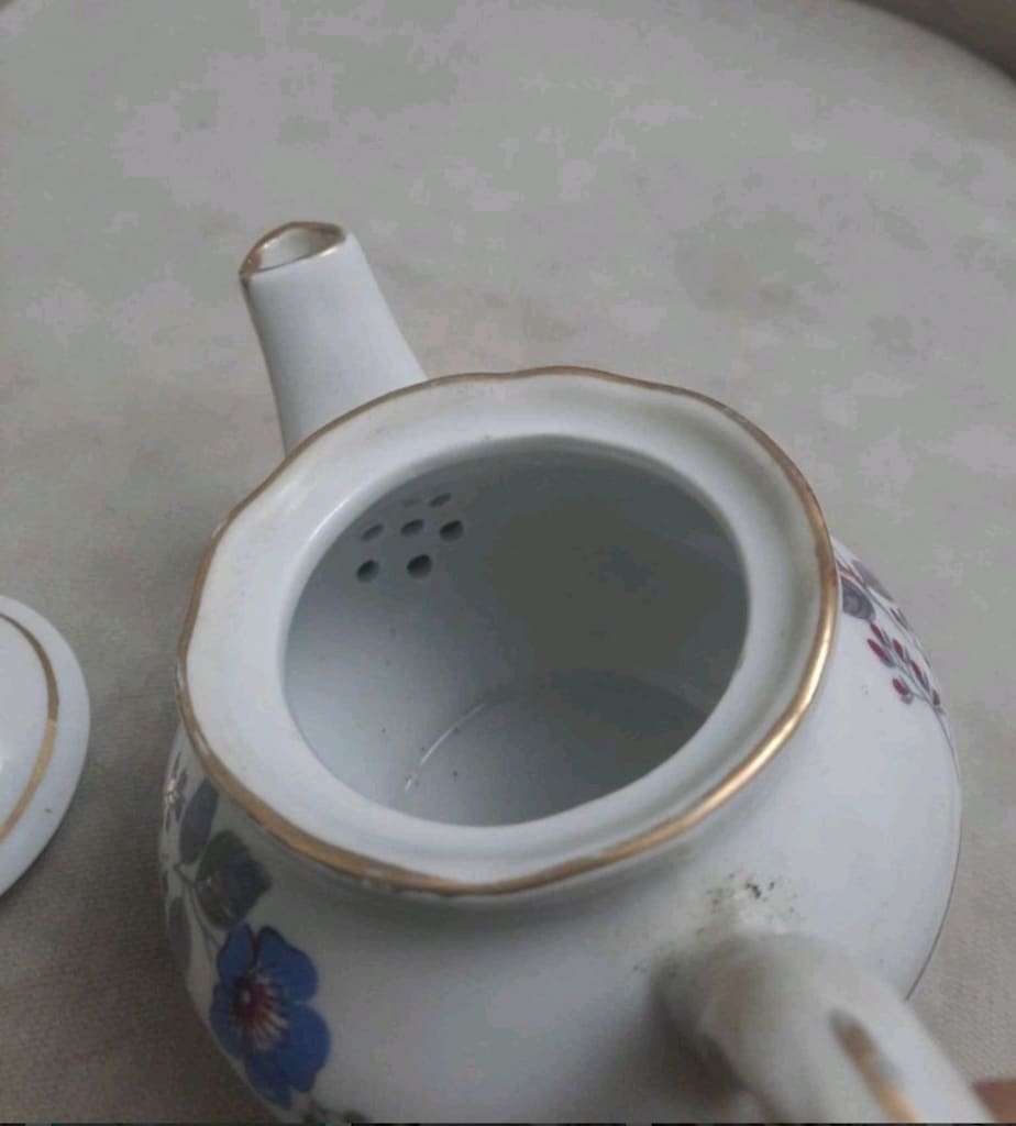 kütahya porselen Çiçek Desenli Çaydanlık demlik - 3