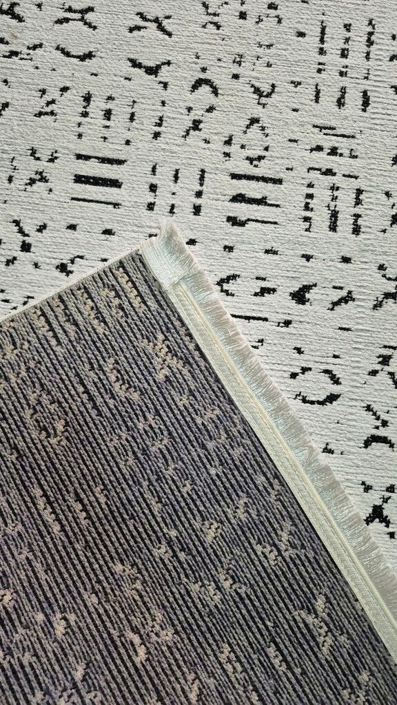 Kilim hali beyaz siyah desenli 5 metre kare - 2