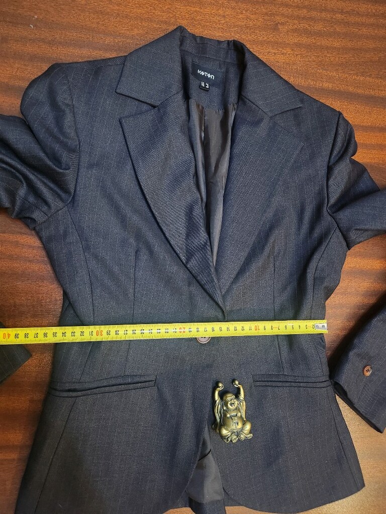 KOTON ÇİZGİLİ GRİ CEKET BLAZER — görsel 16/20