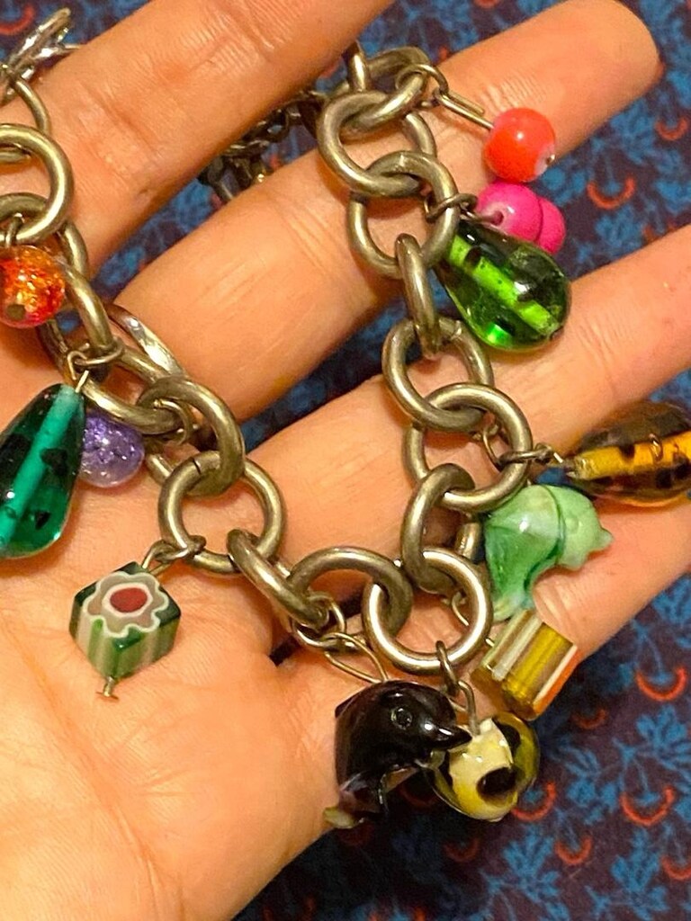 Vintage Murano Cam Charm’lı Çelik Bileklik - 5