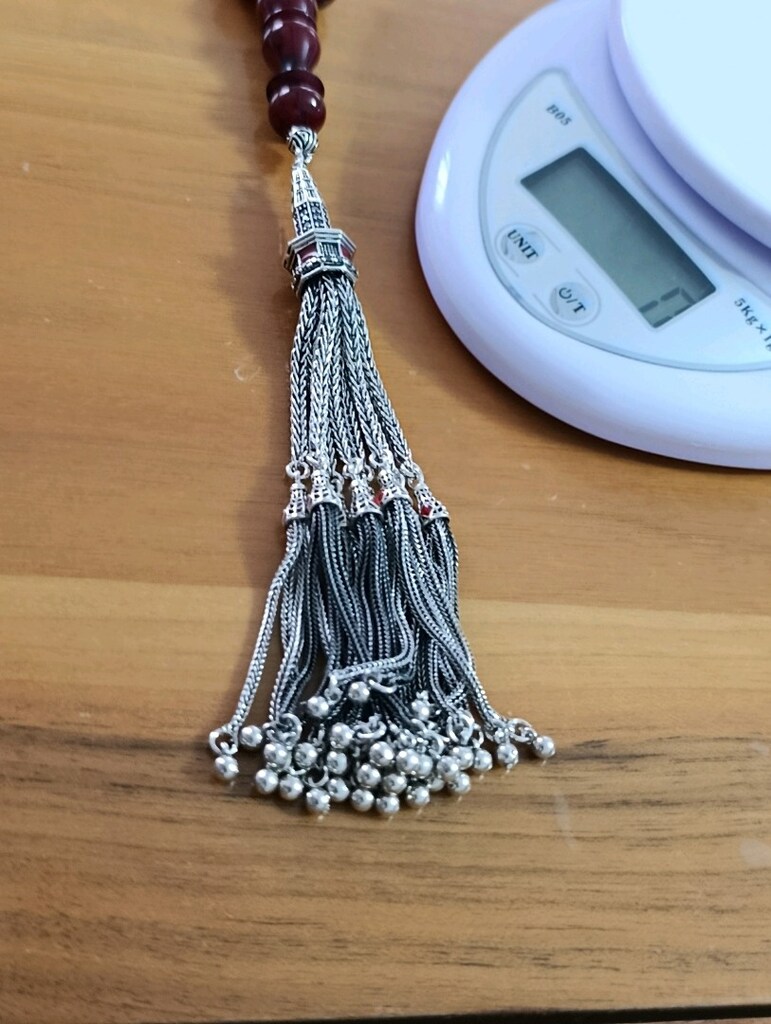 ateş kehribar 45gram gümüş püsküllü - 2