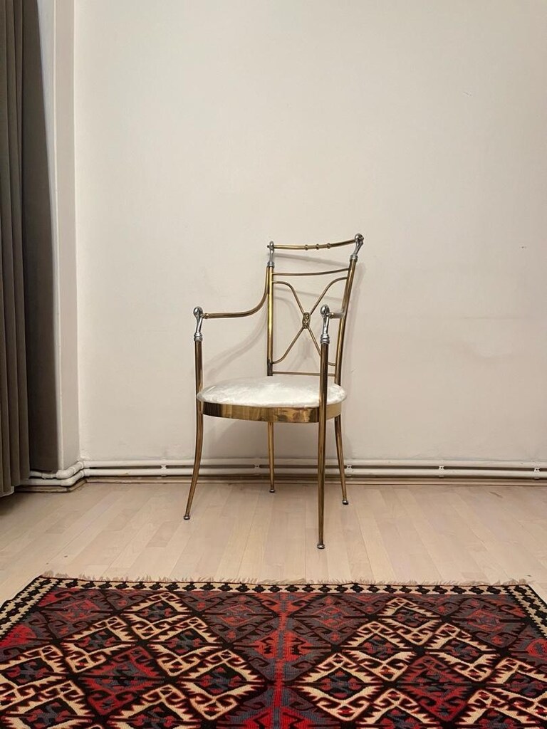 İtalyan pirinç krom sandalye - 18
