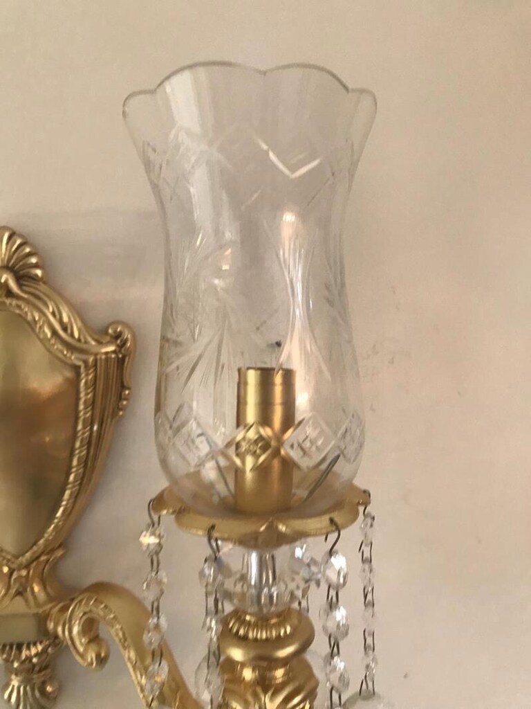 Özkristal Avize Pirinç Döküm Kristal Aplik - 3