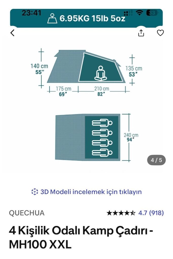 quechua mh100 xl fresh&black - 2