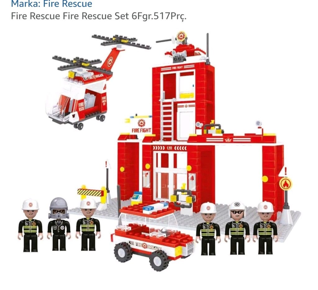 Fire Rescue Fire Rescue Set 6 FİGÜR.517 PARÇA LEGO - 3