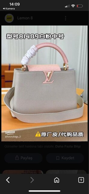LV CAPUCINES MM M81409 pink sıfır