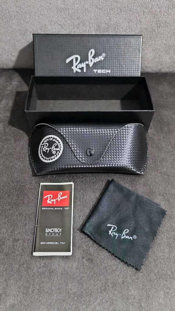 Orijinal Ray-Ban Tech Karbon Fiber Gözlük Kutusu ve Kılıf Seti