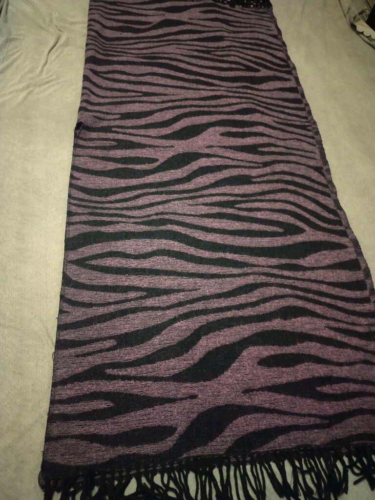 Mor Zebra Panço Omuz Şalı - 3