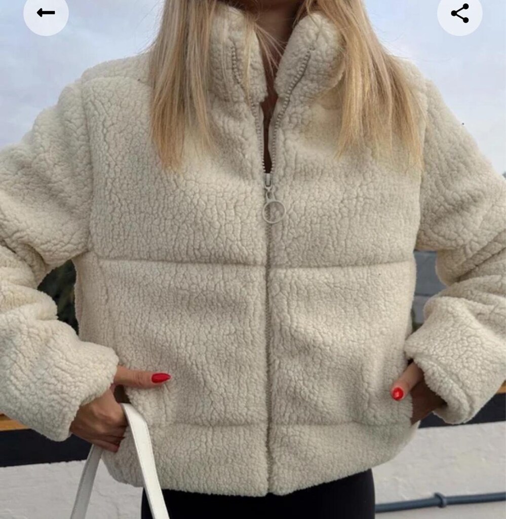 Krem Peluş Mont