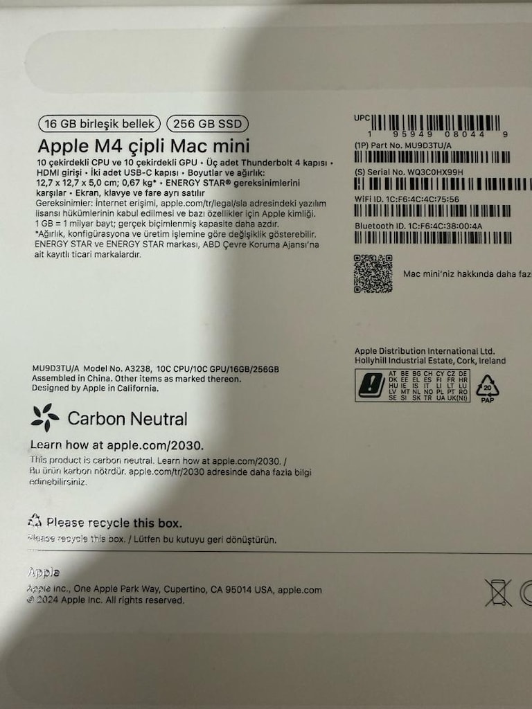 Mac mini / M4 / 16 GB Ram / 256 GB Ssd - 4