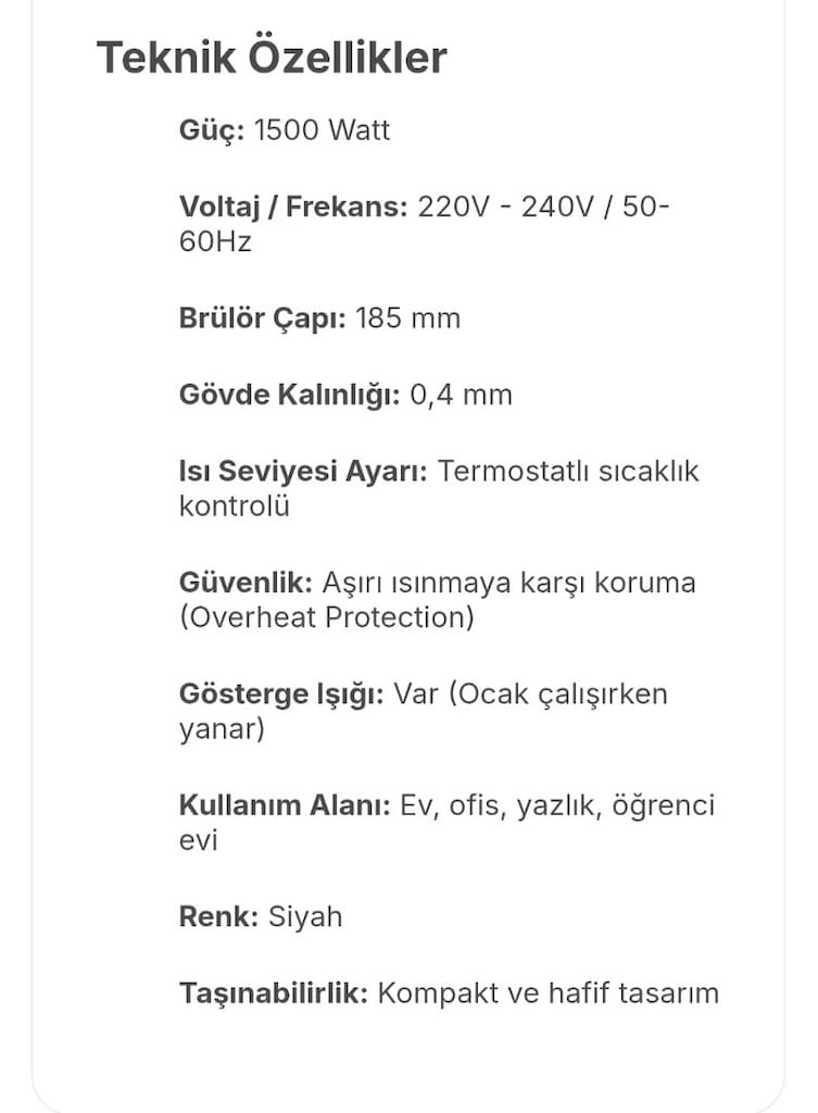 Torima TEH-01 Tekli Set Üstü Ocak - 2