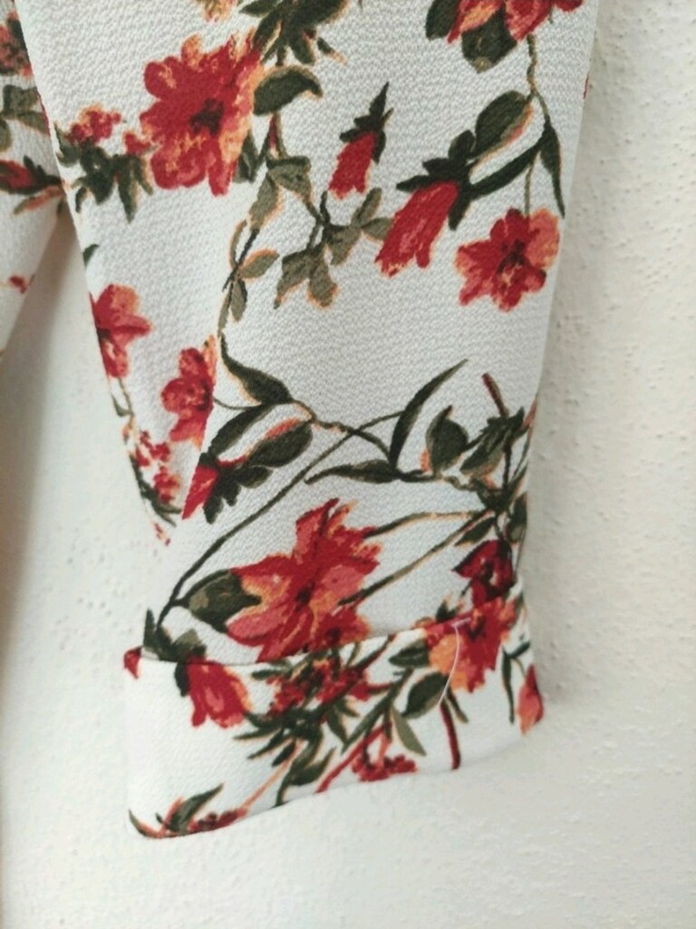 Kaside Çiçek Desenli Bohem Düğmesiz Kimono bluz - 5