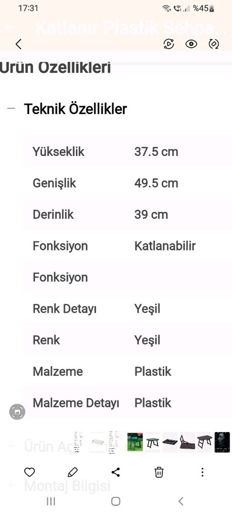 SEHPA PLASİK PIKNIK VE KAMP KATLANABILIR YESIL 2 adeti - 4