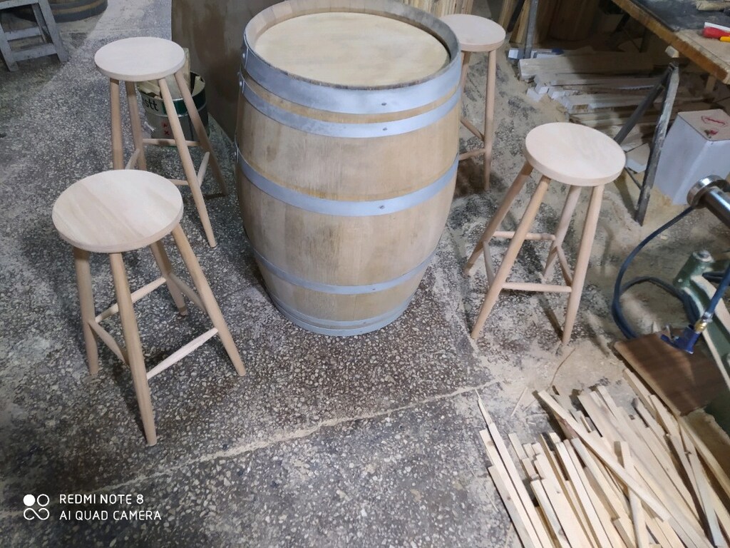 fıçı tabure takımı ahşap Bistro - 4