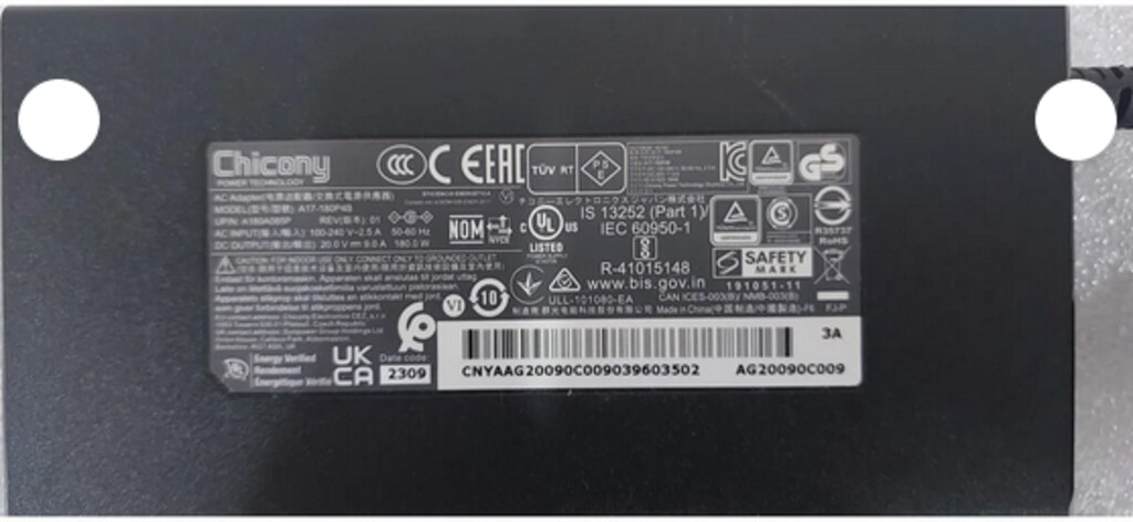 CASPER EXCALIBUR G870 20 VOLT 180 WATT ORJINAL ADAPTÖR SIFIR ÜRÜNDÜR. - 2