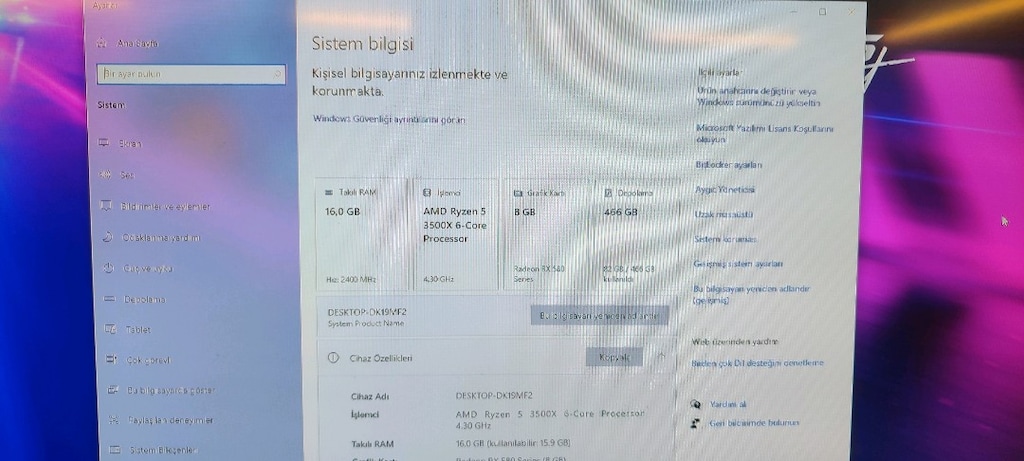 Amd Ryzen 3500X Oyun Bilgisayarı Sıvı Soğutmalı - 8