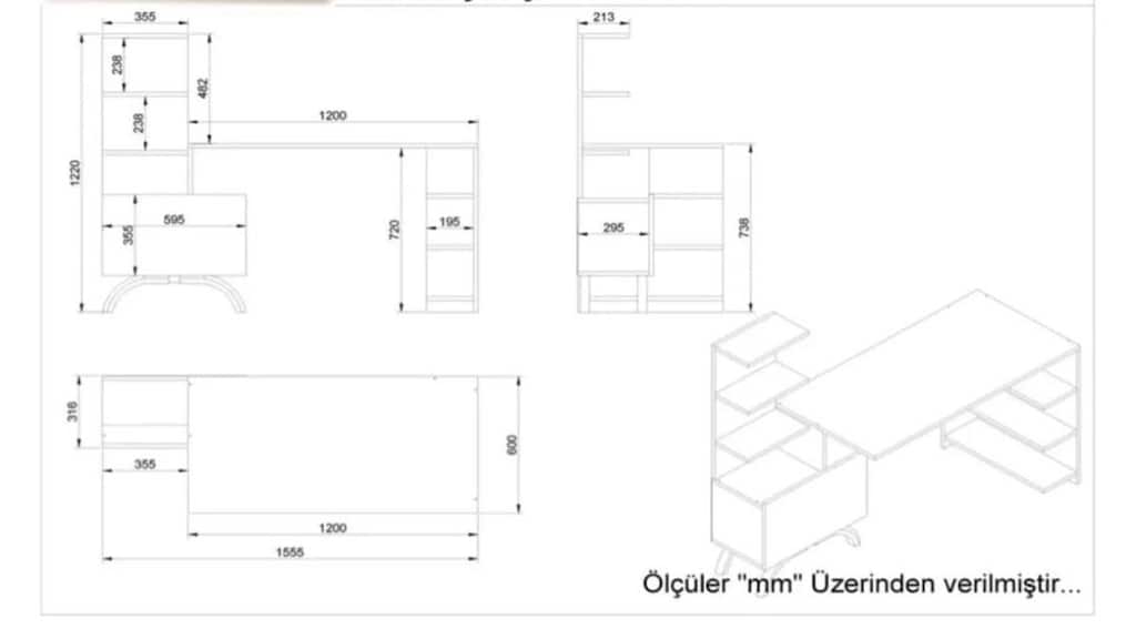 Dolaplı çalışma masası - 4