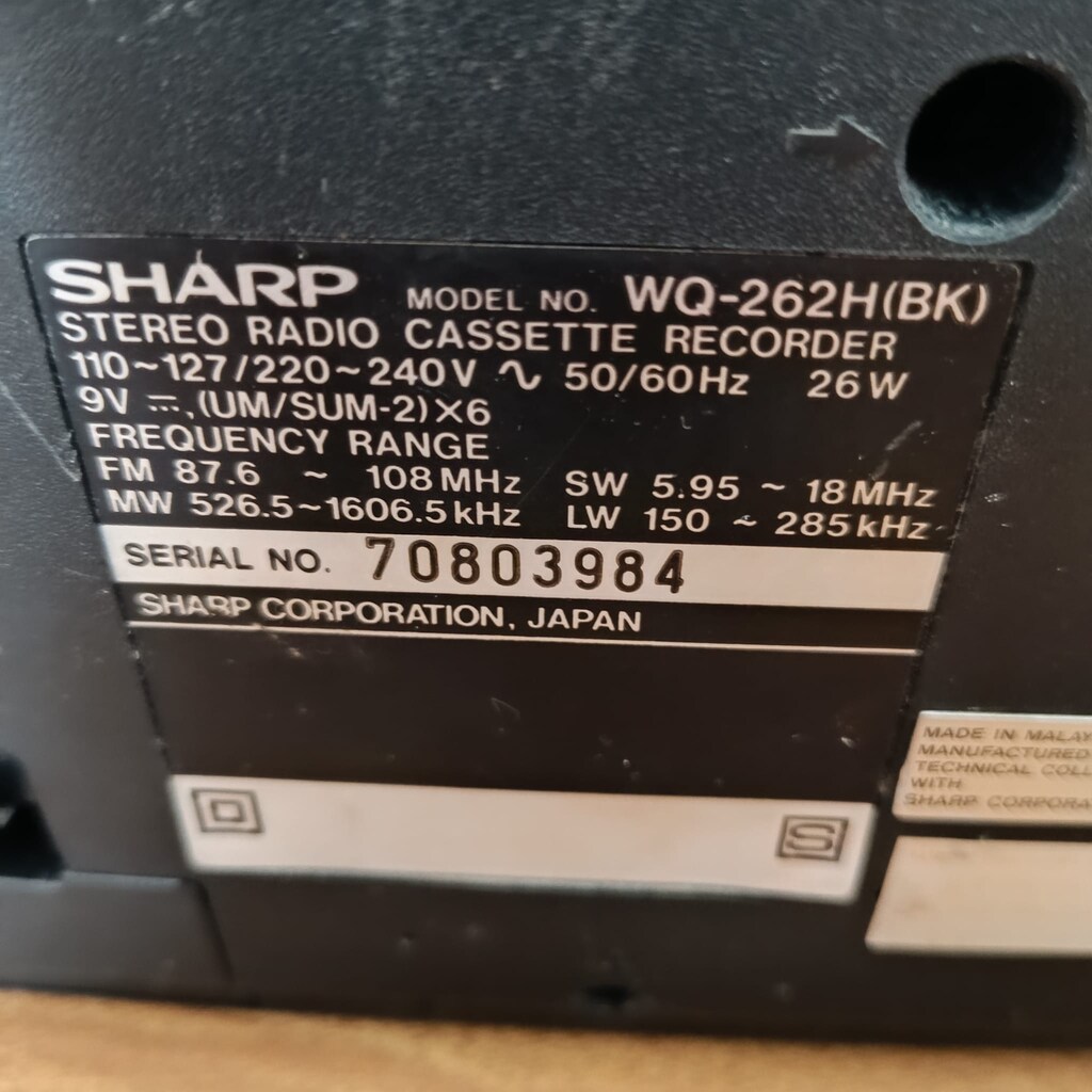Sharp WQ-262H Radyo,Teyp Mini Boombox.Ücretsiz KARGO.Dikimevi Mevkii - 6