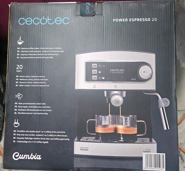 Cecotec Cumbia Power Espresso 20 Barista Aromax – 20 Bar, 2900W, SIFIR