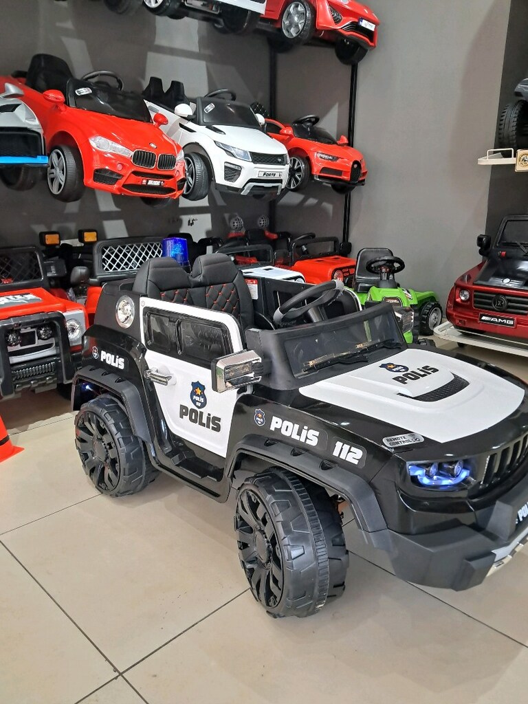 12v dev polis jip akülü araba - 3
