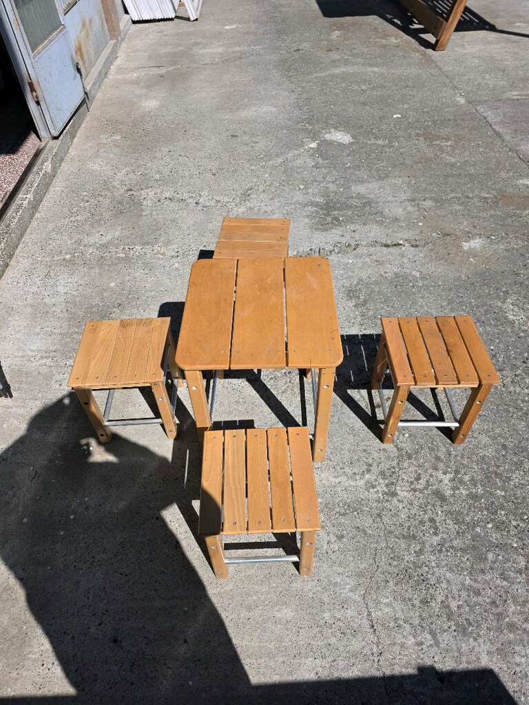 4 kişilik Ahşap masa tabure takımı - 2