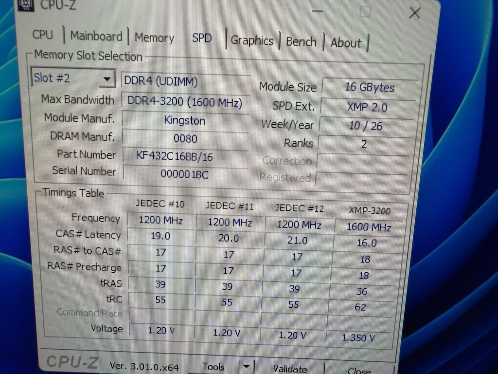 Kingston 16GB 3200MHz RAM - 3