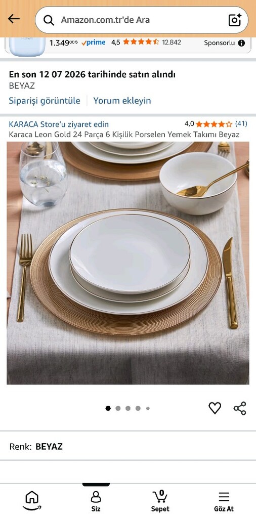 Karaca Leon Gold 24 Parça 6 Kişilik Porselen Yemek Takımı - 5