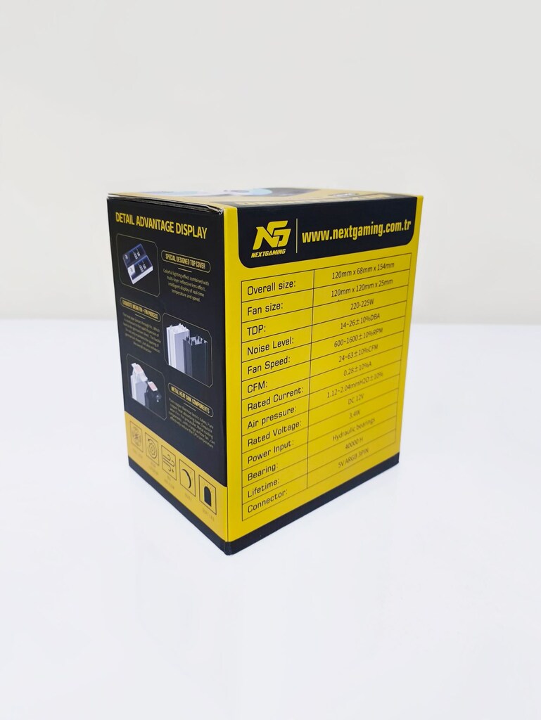 Next Gaming NG-600B LCD 120mm 6 Bakır Borulu Soğutucu (SIFIR) - 2