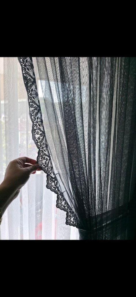 koyu gri antrasit tul fon perde - 2