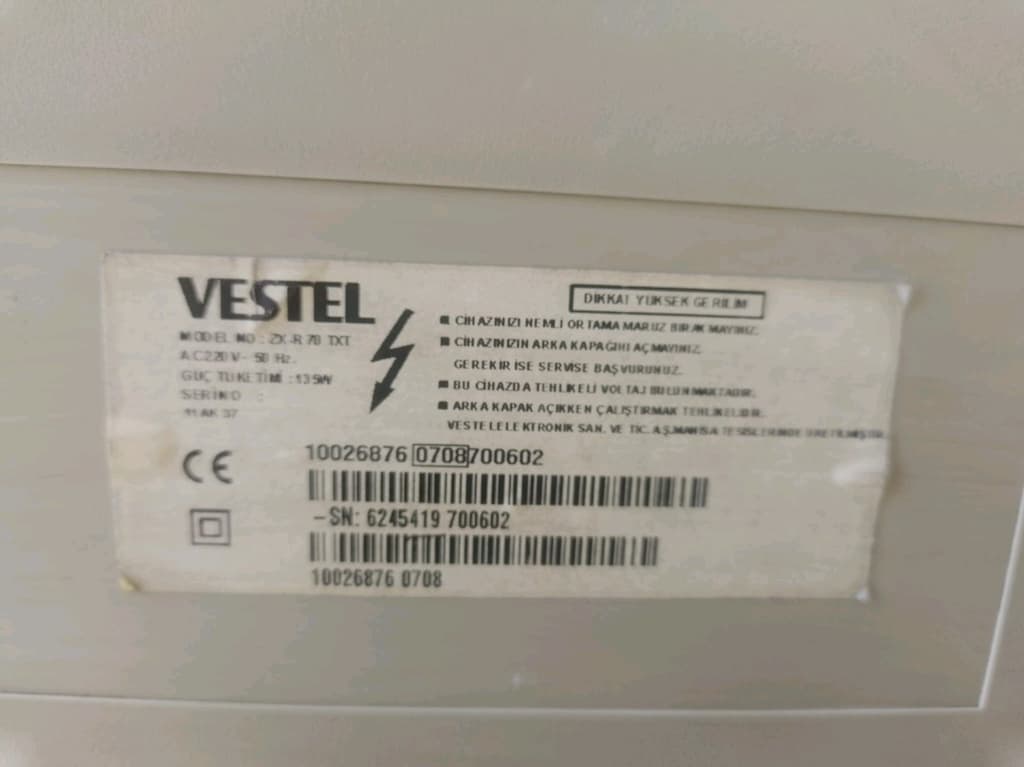 Vestel ZX-R 70 TXT,70 ekran (29 inç) tüplü (CRT) televizyon UYDU ALICI - 5
