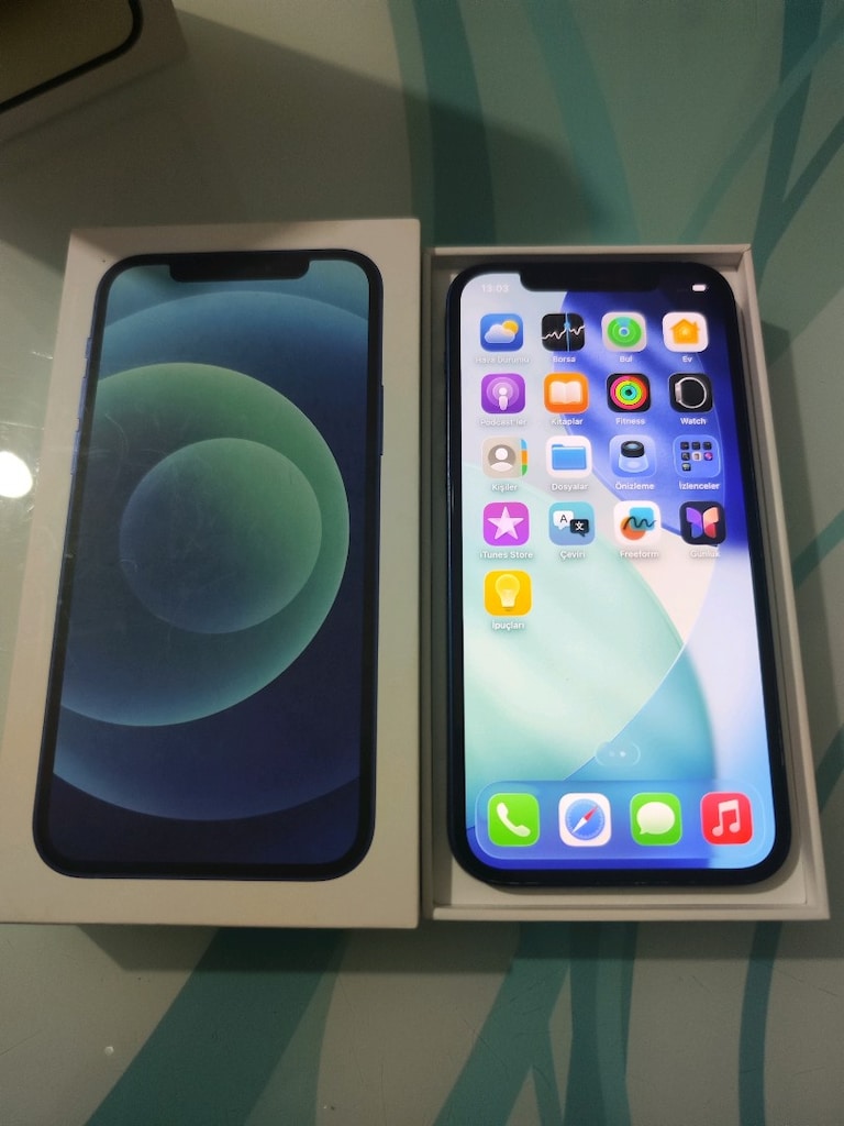 KARTA TAKSİT İPHONE 12 64 GB PİL 100 YENİ DEĞİŞTİ KUTU VE ŞARJ ALETİ - 5