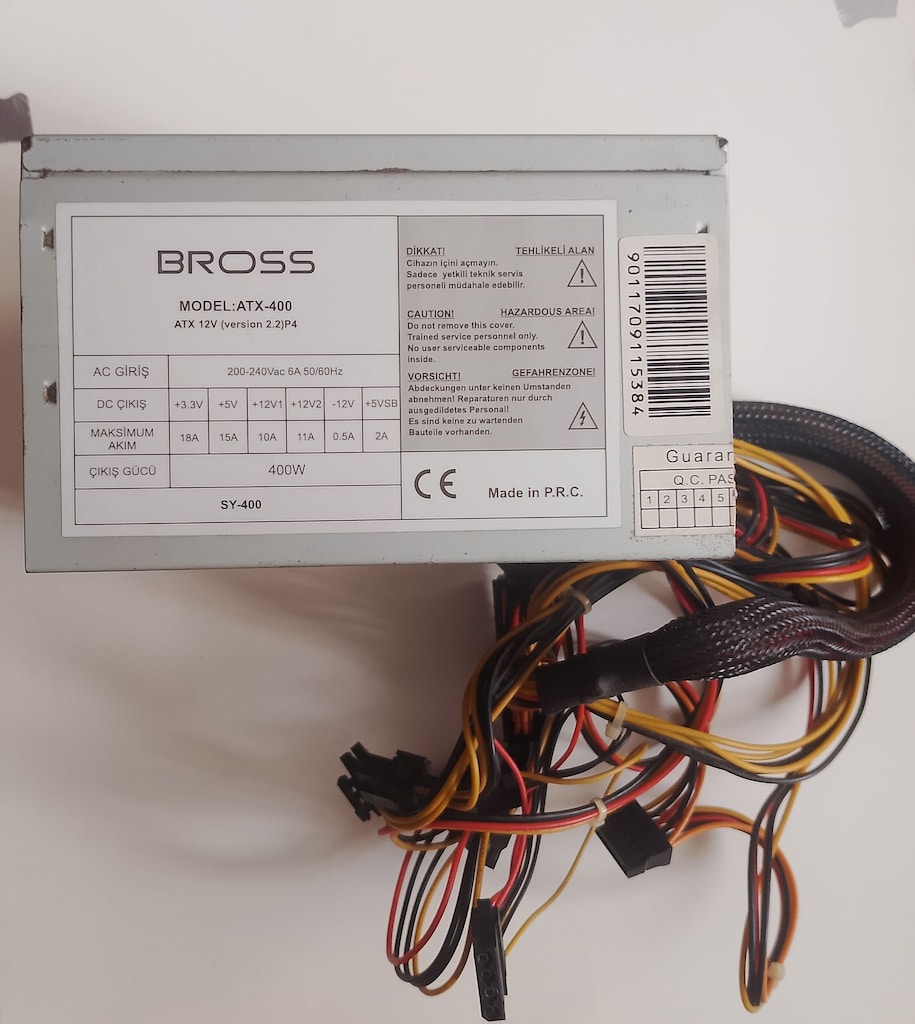Bross 400 Watt PSU Güç Kaynağı Power Sağlam Sorunsuz 6 ve 8 Pin Destek - 2
