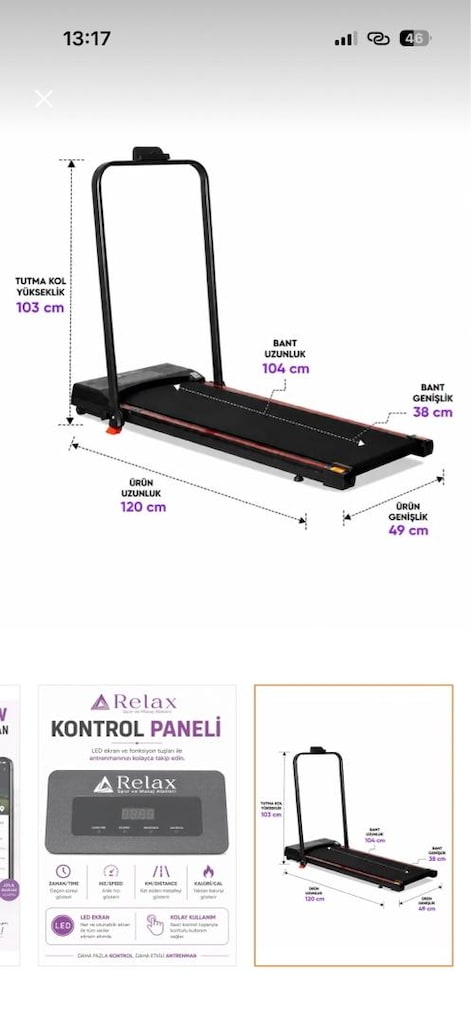Relax Katlanabilir Akıllı Koşu Bandı Bluetooth Temiz / Az Kullanılmış - 10