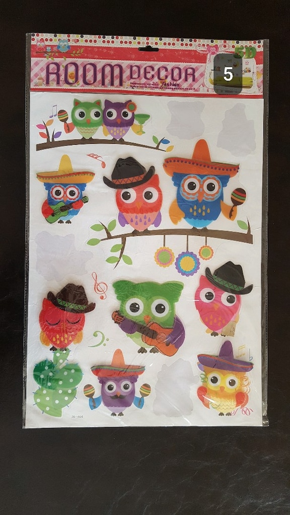 Renkli Baykuş Duvar Sticker Seti - 5