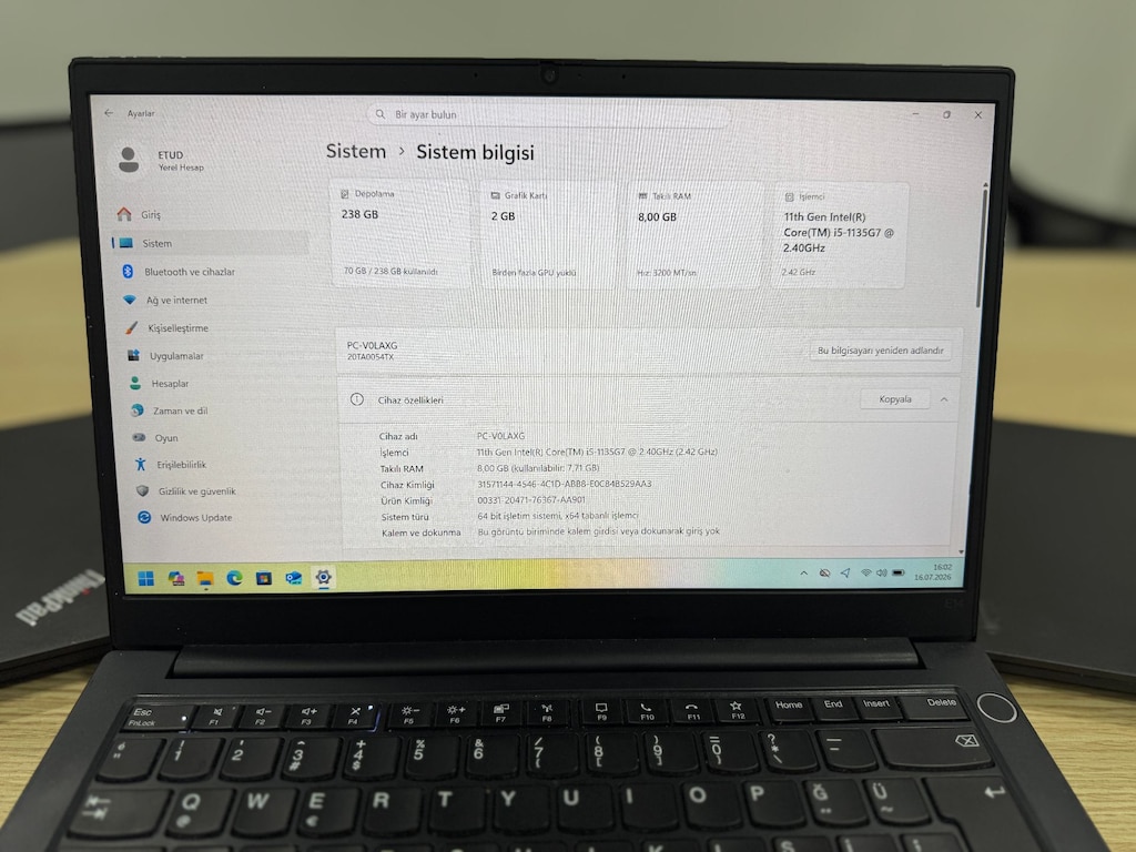 Lenovo ThinkPad E14 i5 11.Nesil 8GB RAM 256GB SSD 14" FHD 5 ADET - 4