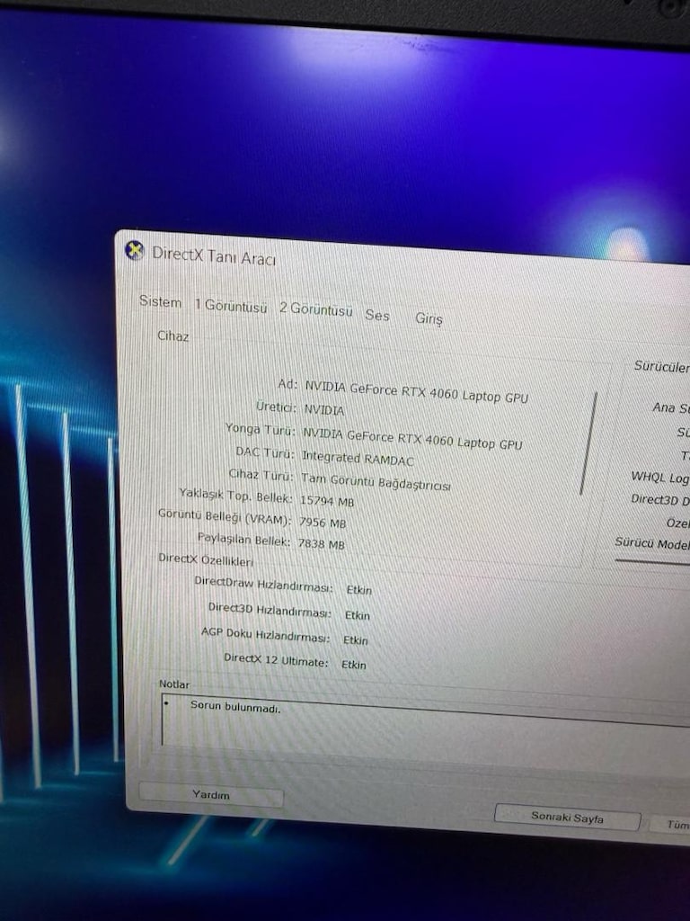 NİTRO Ryzen 7 (13) 16 ram 512 ssd RTX 4060 8 gb - 5