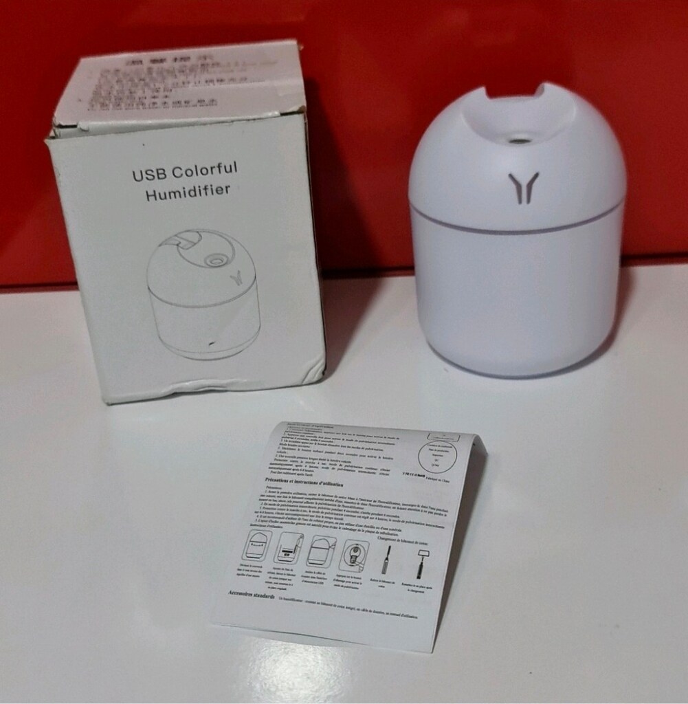 220 ml Hava Nemlendirici LED Işıklı Aroma Difizörü H2O. BEYAZ. - 9