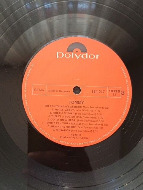THE WHO TOMMY SOUNDTRACK DÖNEM DOUBLE ÇİFT LP PLAK