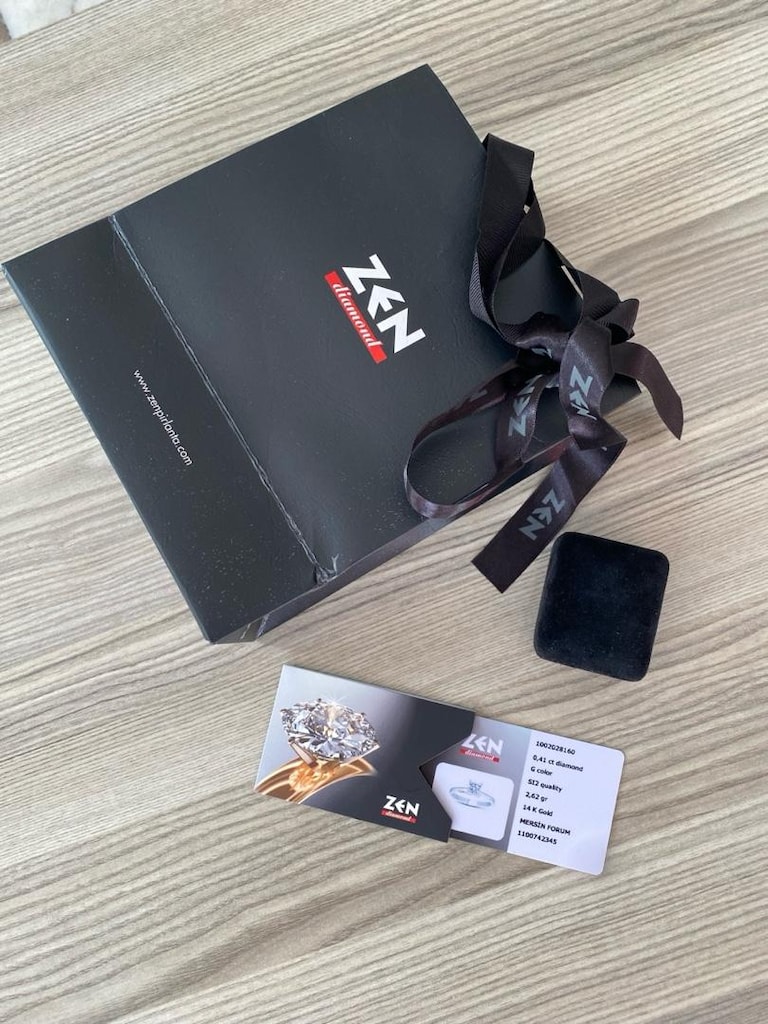 ZEN sıfır 0.40 karat hera tektaş pırlanta yüzük - 11