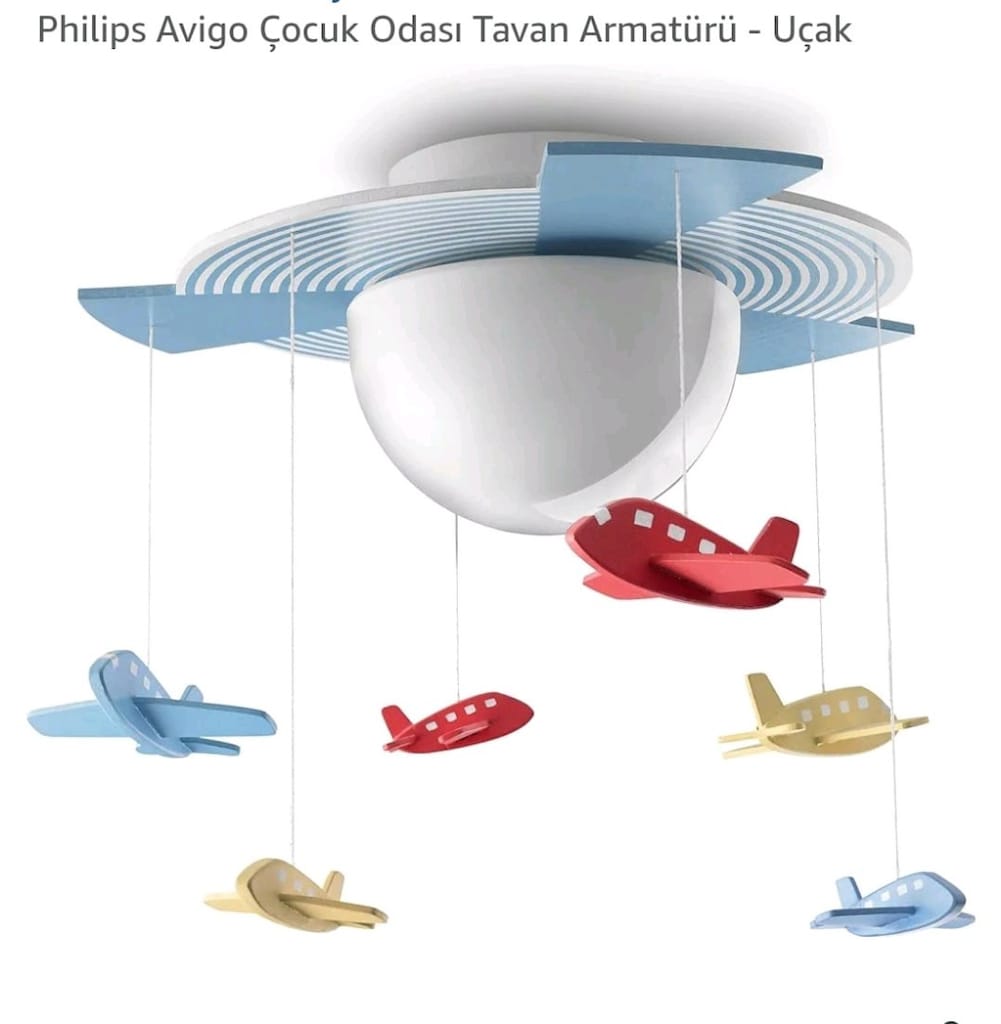 Uçak figürlü çocuk/bebek odası aydınlatması - 2