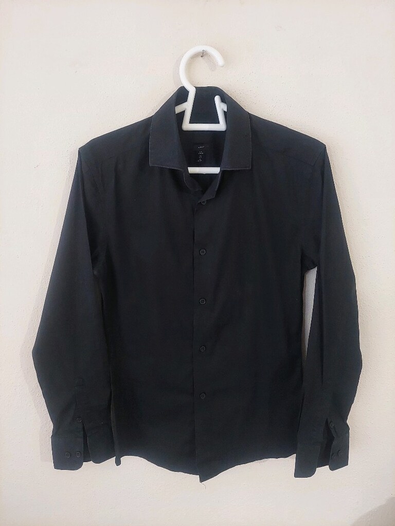 H&M erkek gece siyahı slim fit gömlek - 4