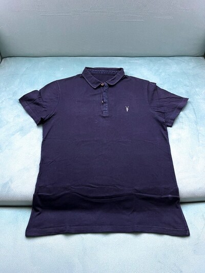 All Saints Lacivert Polo Yaka T-Shirt