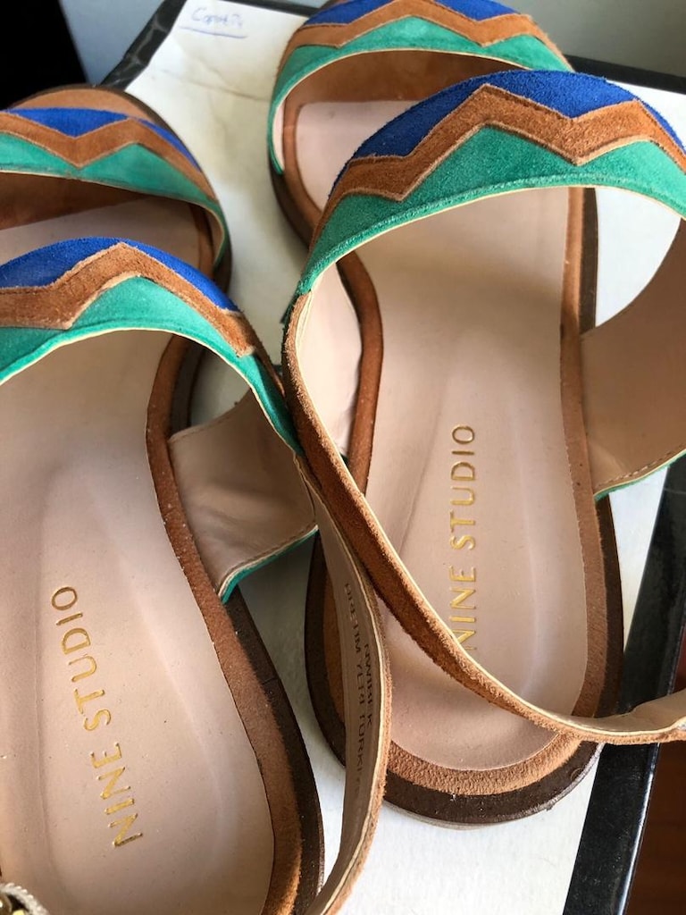 nine west hakiki süet etnik desen sandalet - 19