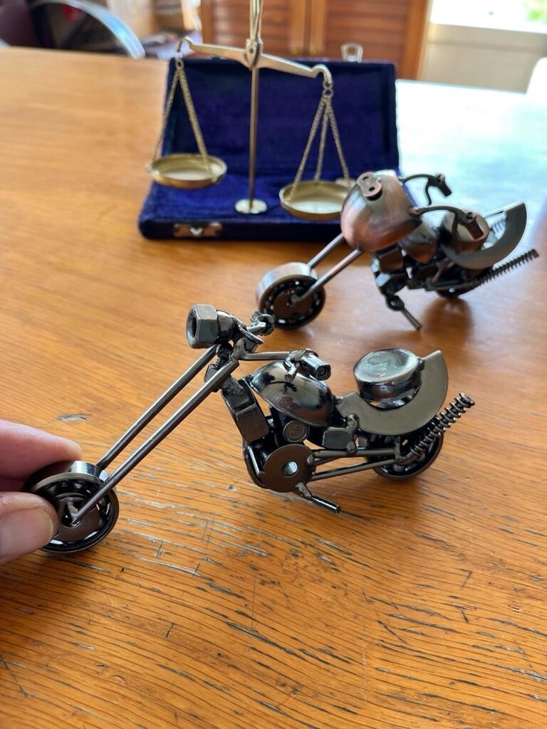metal motosiklet ve terazi dekoratif set - 2