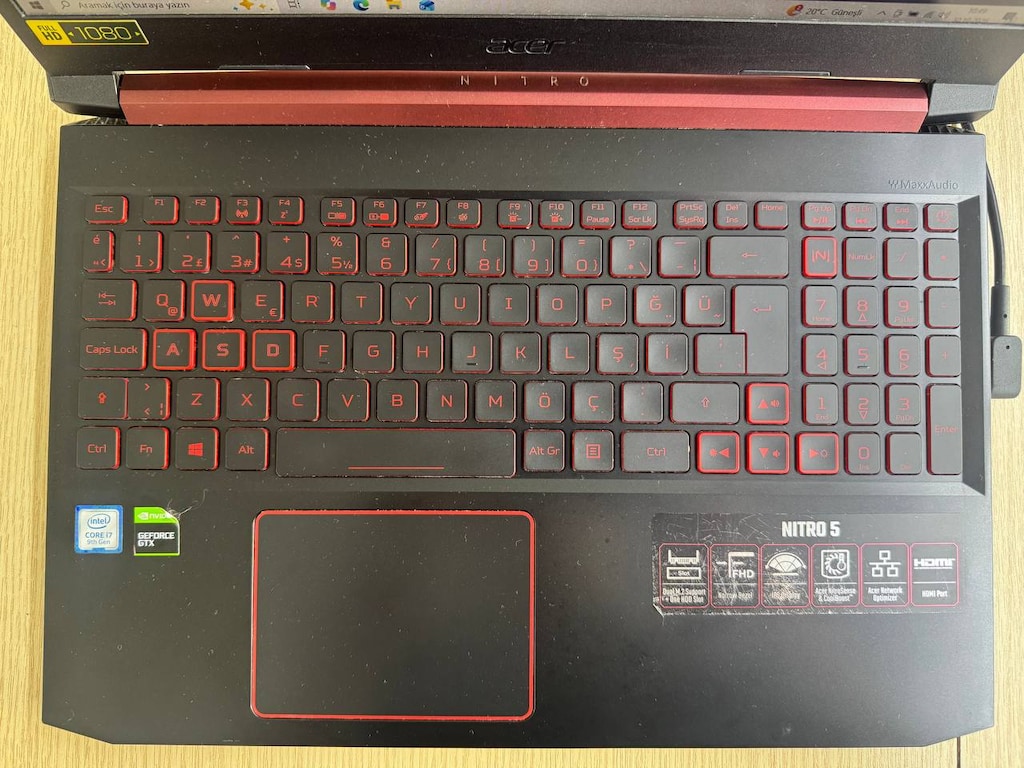 ACER NİTRO 5*İ7 9750H İŞLEMCİ*8GB RAM*1TB HDD*120GB SSD *1650 4GB E.K - 5