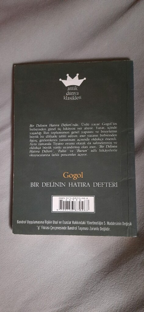 GOGOL'UN BİR DELİNİN HATIRA DEFTERİ isimli romanı - 2