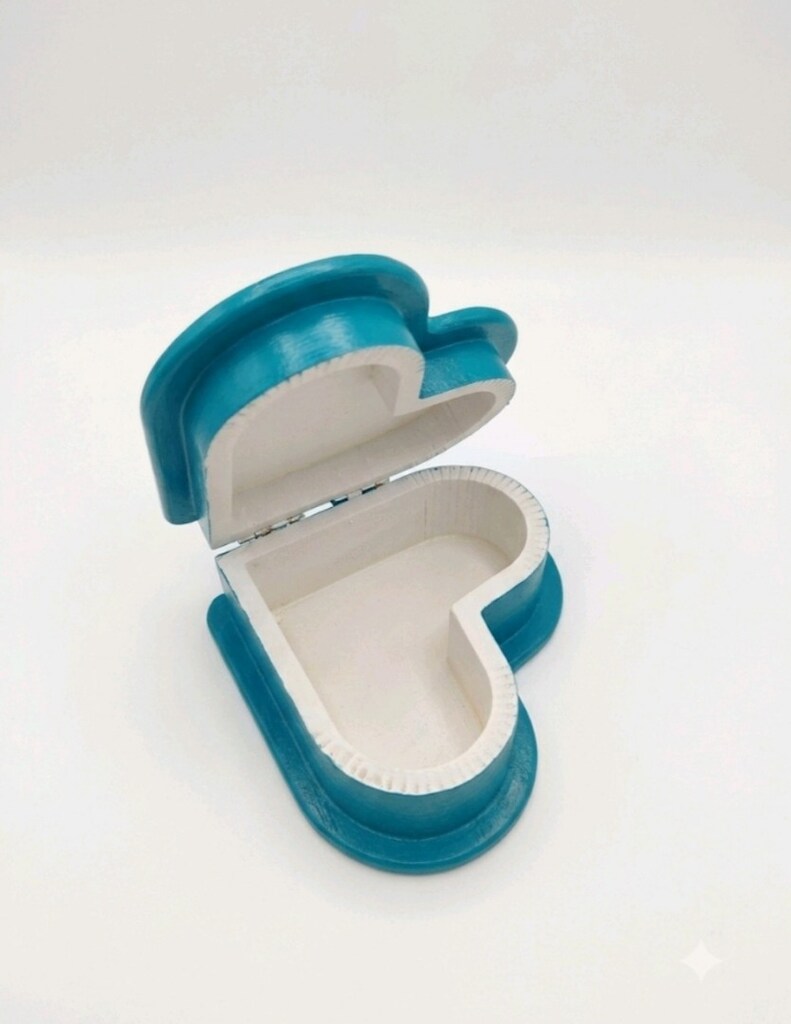 Didim Temalı El Yapımı Ahşap Kalp Takı ve Hatıra Kutusu (15x15x7 cm) - 2