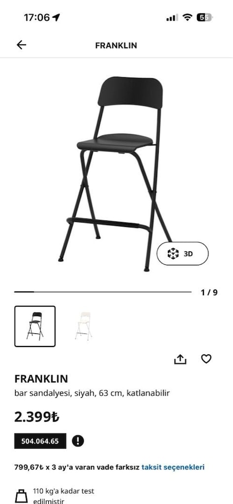 ikea masa ve sandalye