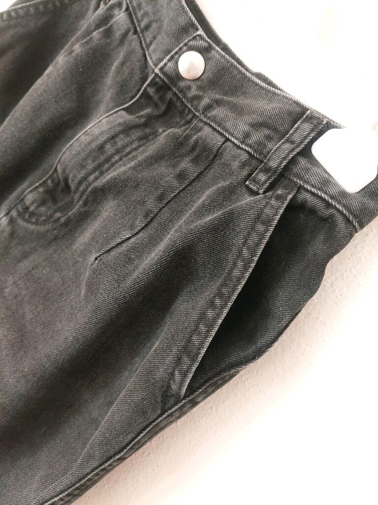Önü çıtçıt düğmeli cepli Jean etek - 3